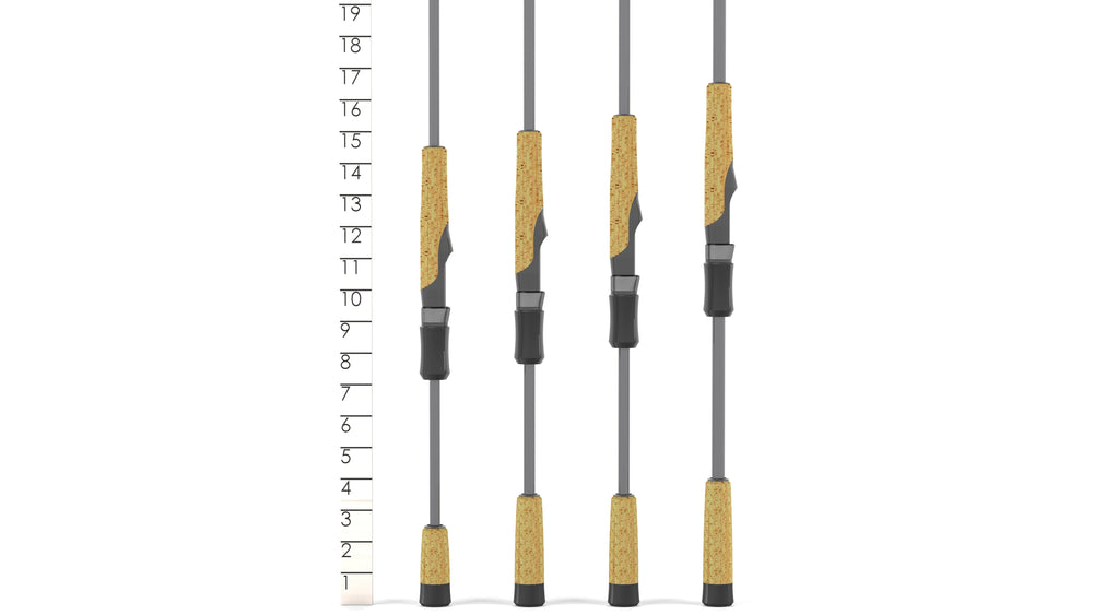 Winn split-grip handle and ergonomic reel seat