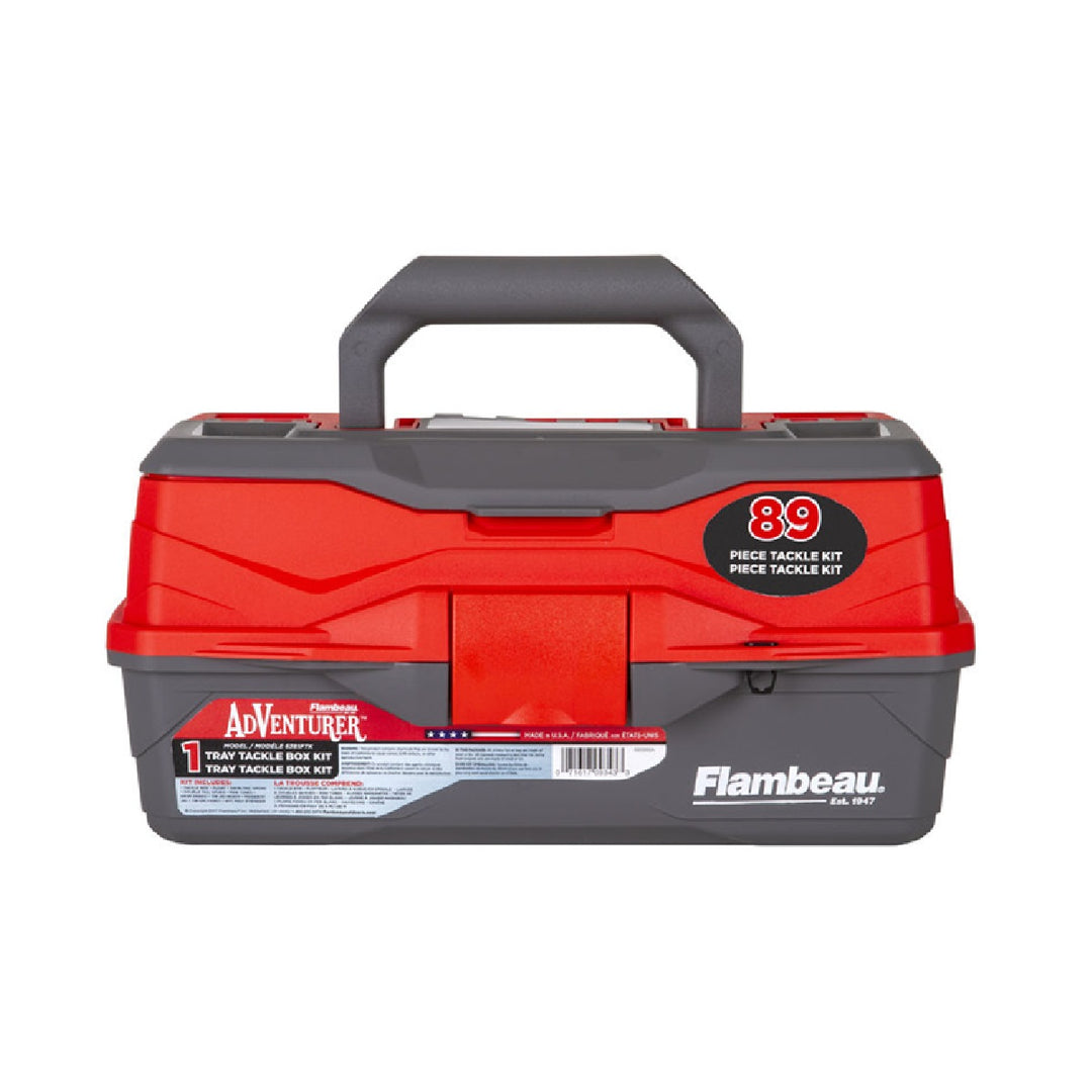 Adventure Tackle Box with 1 Tray – 89-Piece Fishing Gear Kit for Freshwater Angling