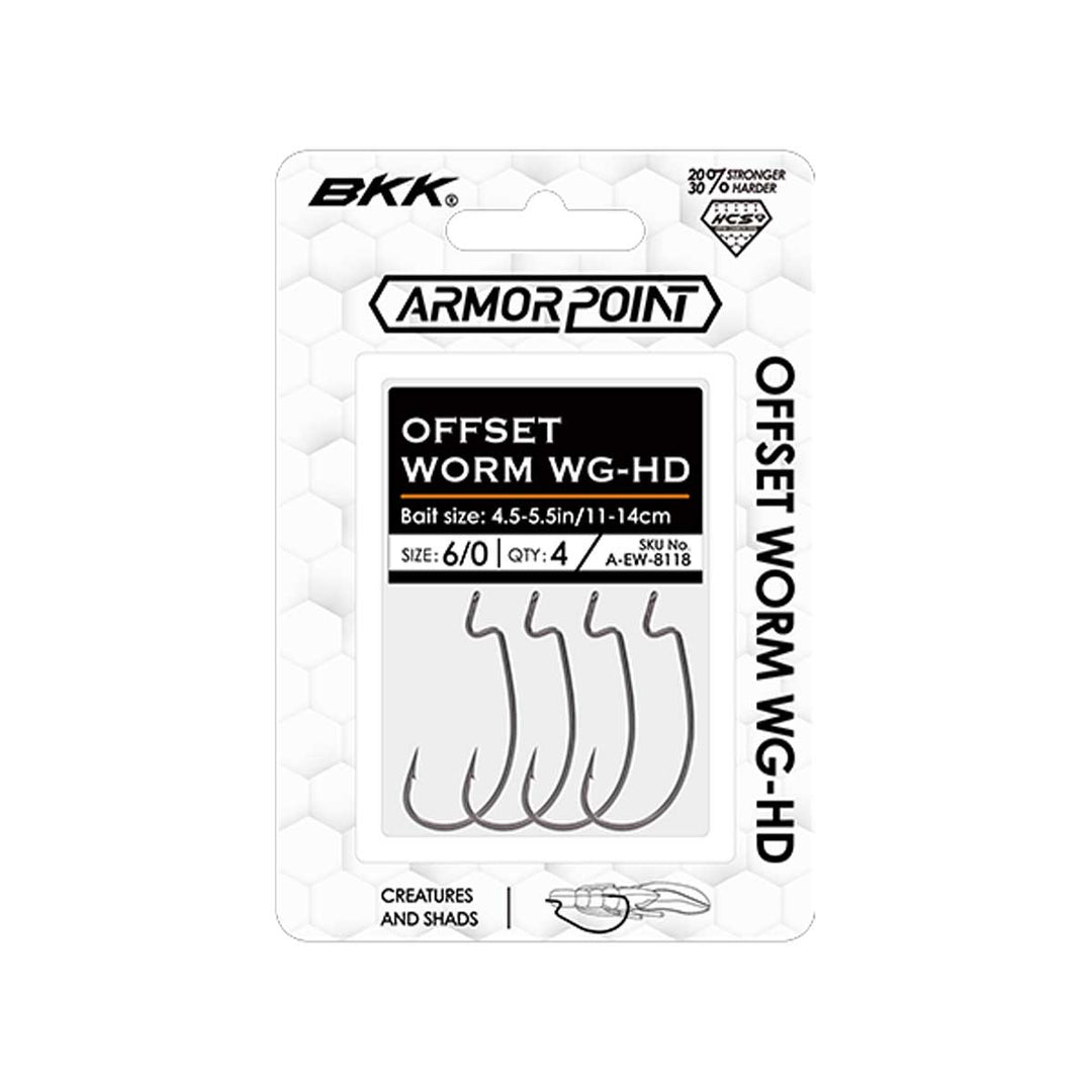 BKK Heavy Duty Offset Worm WG Hook – wide gap offset hook for large soft plastics and heavy cover