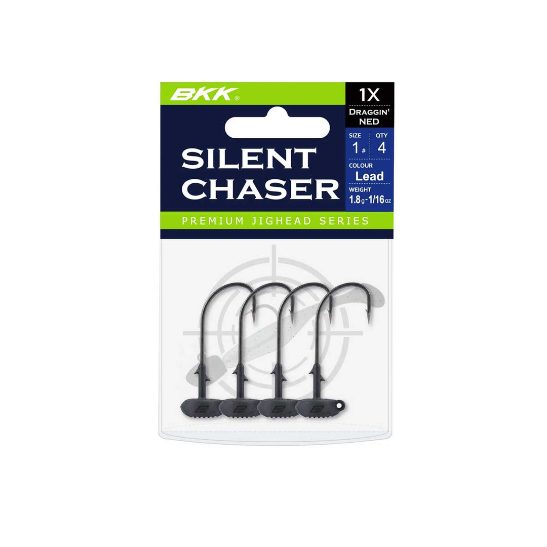 BKK Silent Chaser Draggin’ Ned – open hook Ned rig jig head with stand-up mushroom design