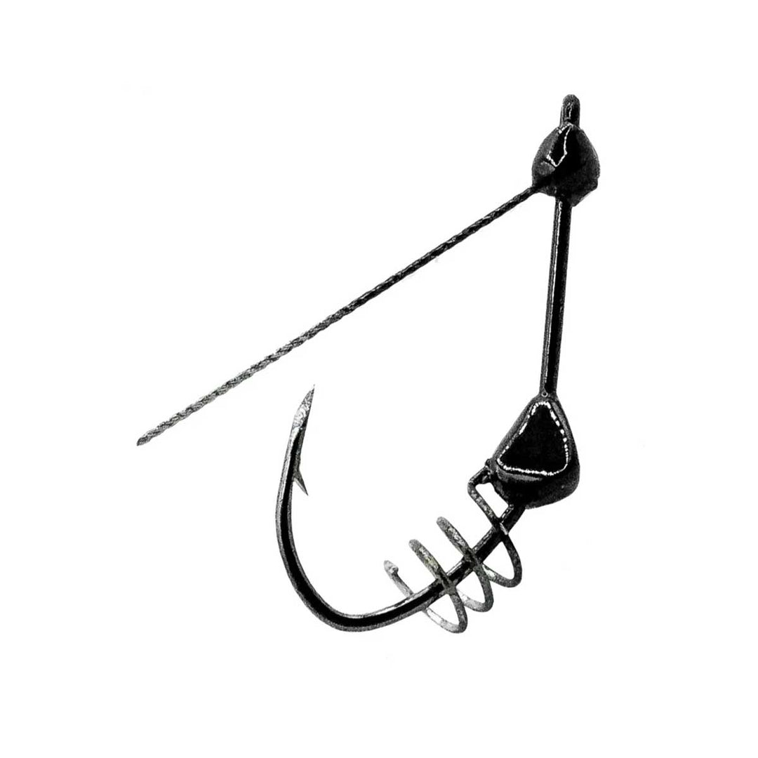 Close-up of weedless wire guard on Wacky Shot