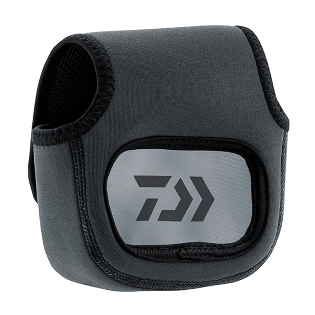 Daiwa D-Vec Spinning Reel Cover – Black Neoprene with Logo