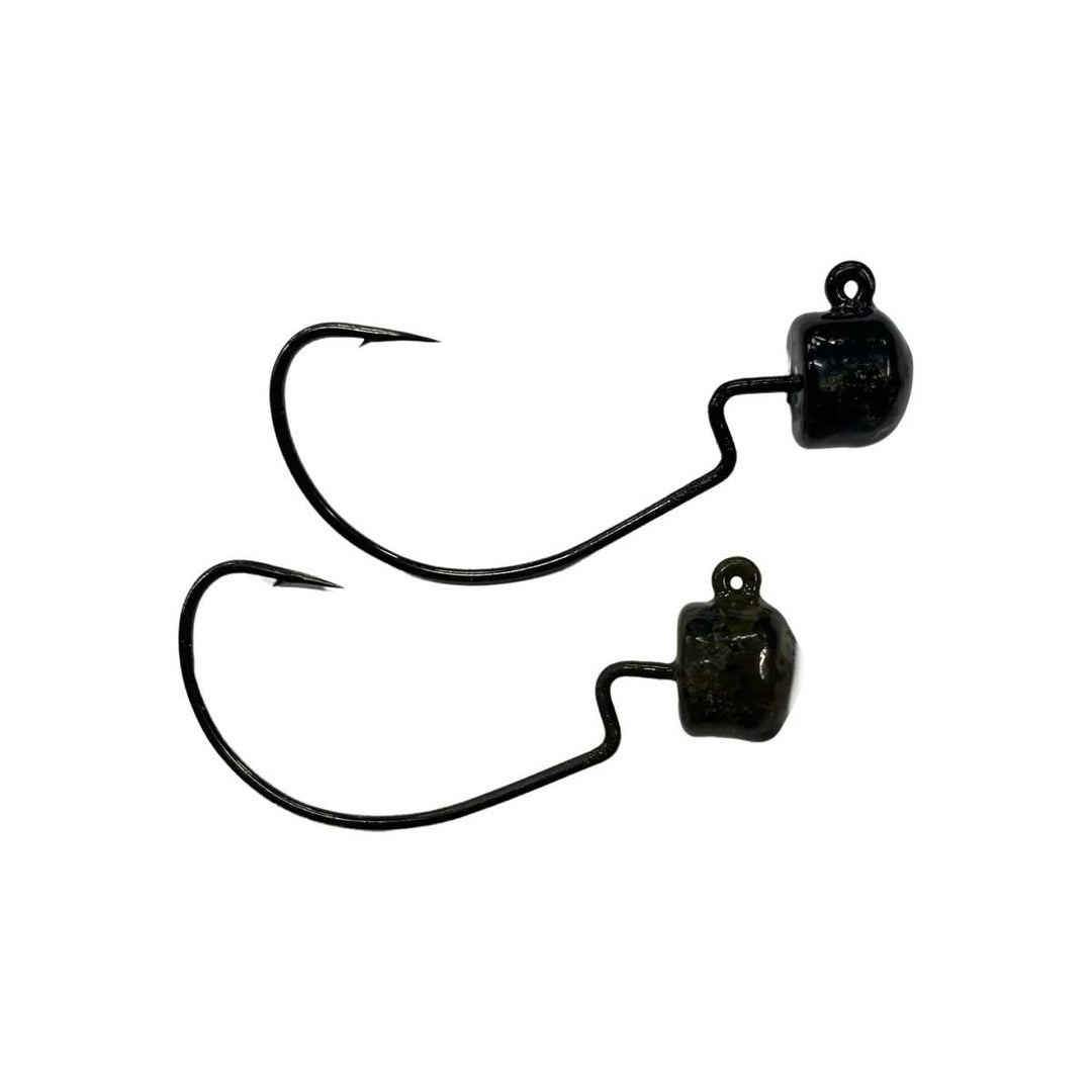 Blue Rock EWG Weedless Ned Head with sharp hook and weed guard for bass fishing in heavy cover