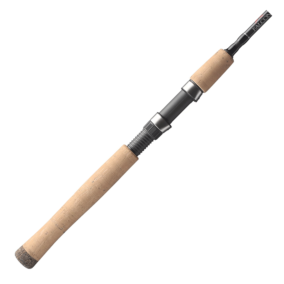 Close-up of Falcon HD rod guide and graphite blank