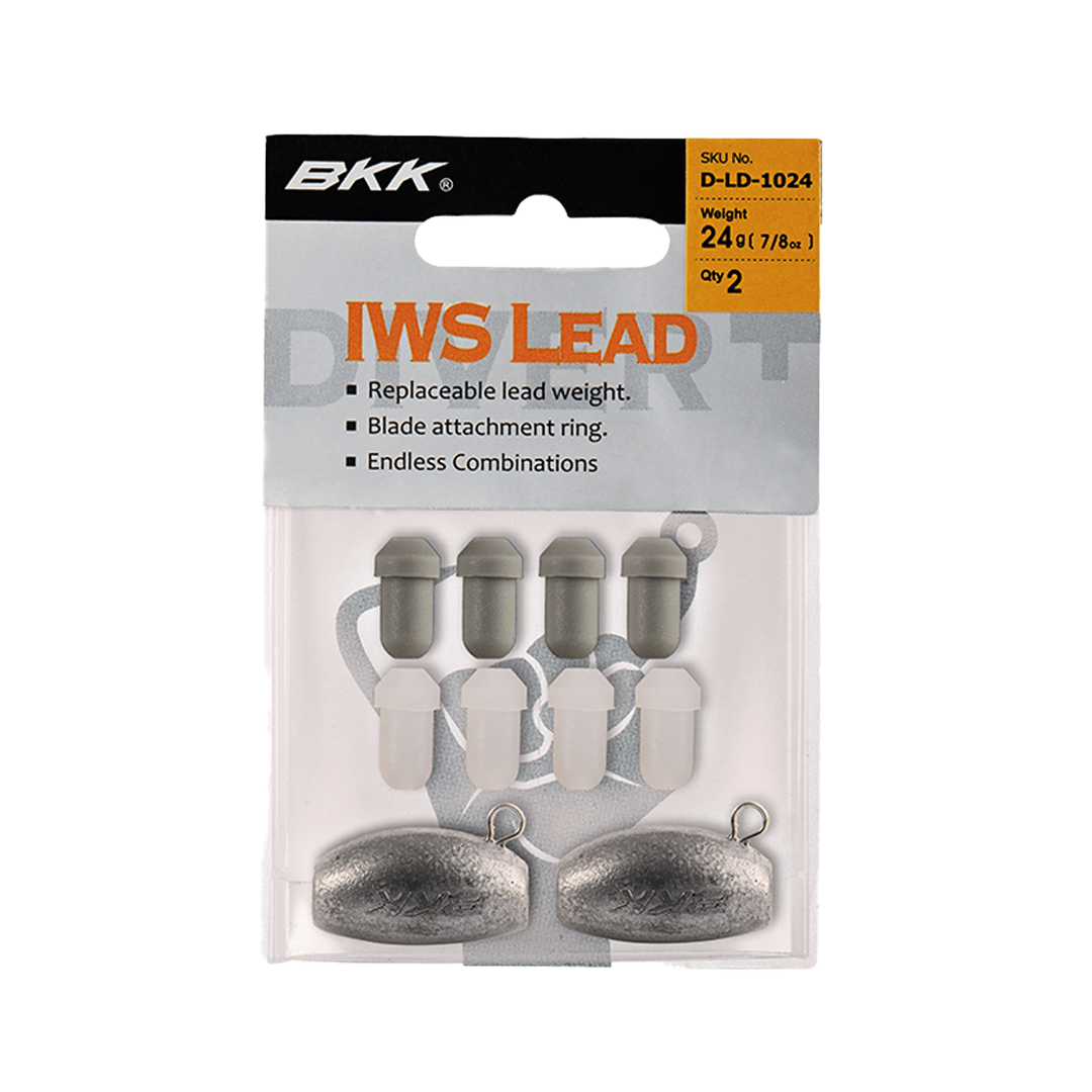 BKK IWS Lead interchangeable weight pods (¼oz–1½ oz) for Titan Diver+ weedless swimbait hook