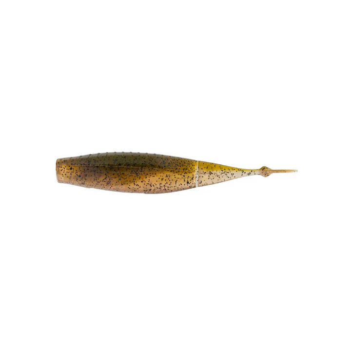 Close-up of 6th Sense Ozzie soft plastic showing ribbed body