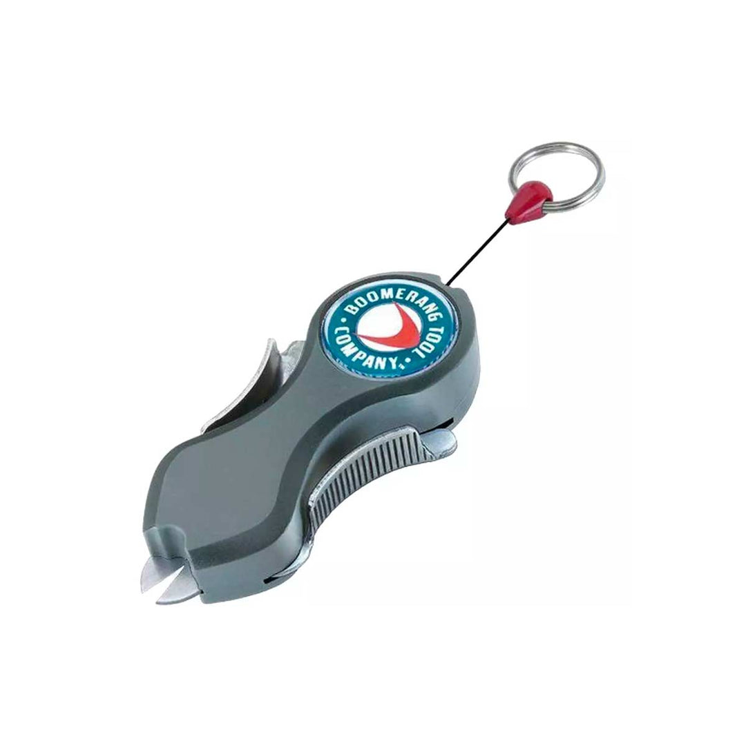 Boomerang Tool Company The Snip Fishing Line Cutter in Gray with retractable tether and stainless steel blades