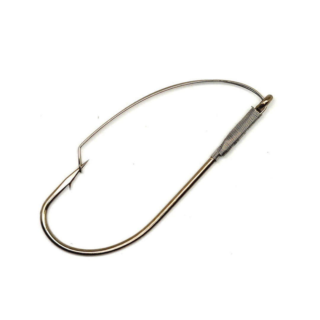 Gamakatsu Wire Guard Worm Hook with offset shank and weed guard for soft plastic fishing in cover