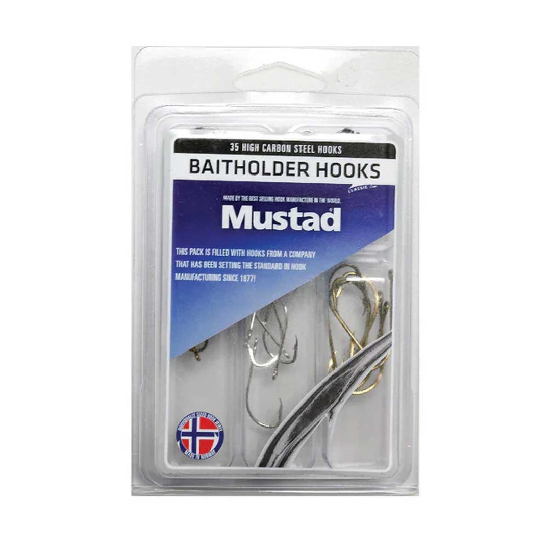 Mustad Baitholder Kit – 35 Assorted Hooks for Natural Bait Fishing
