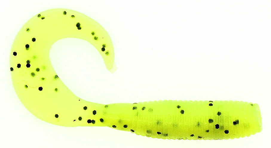 Single Tail Grub_Chartreuse Black Flake