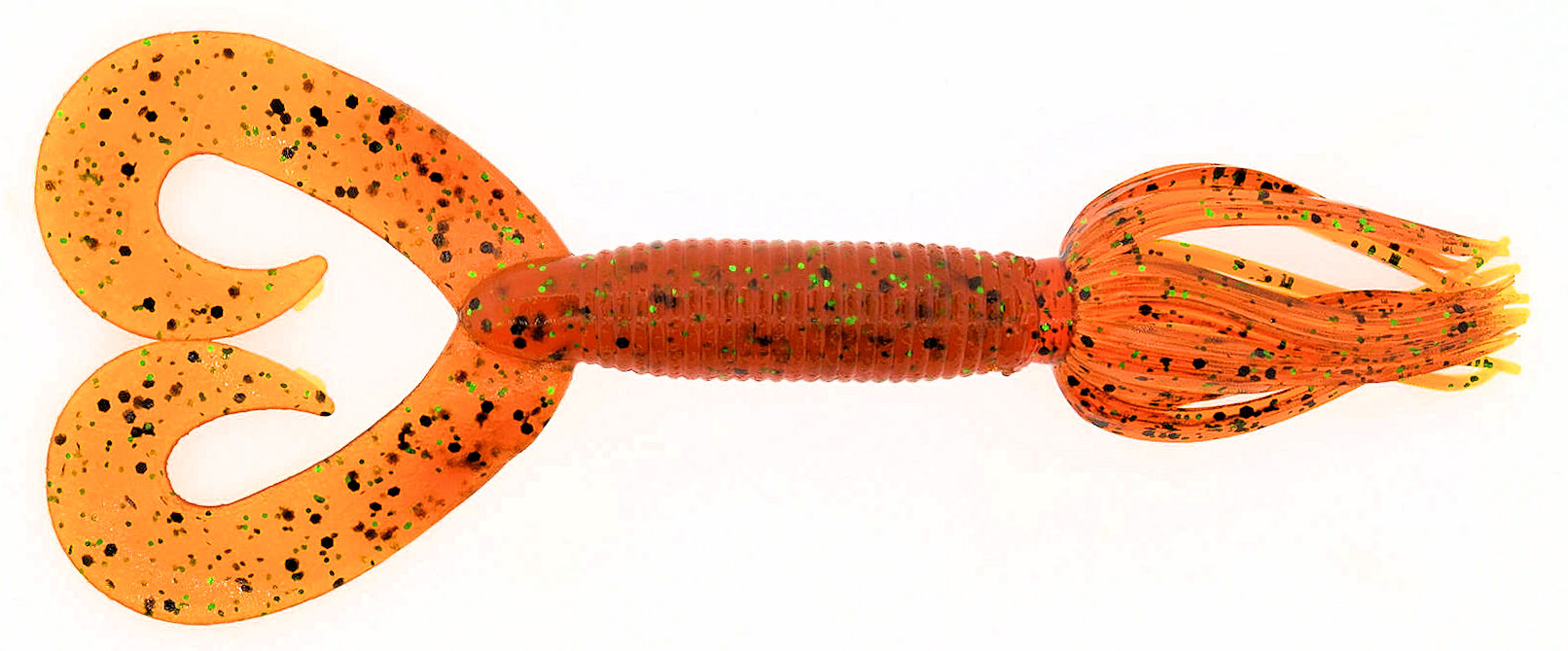 DT Hula Grub_Pumpkin(Orange) Black & Green Flake