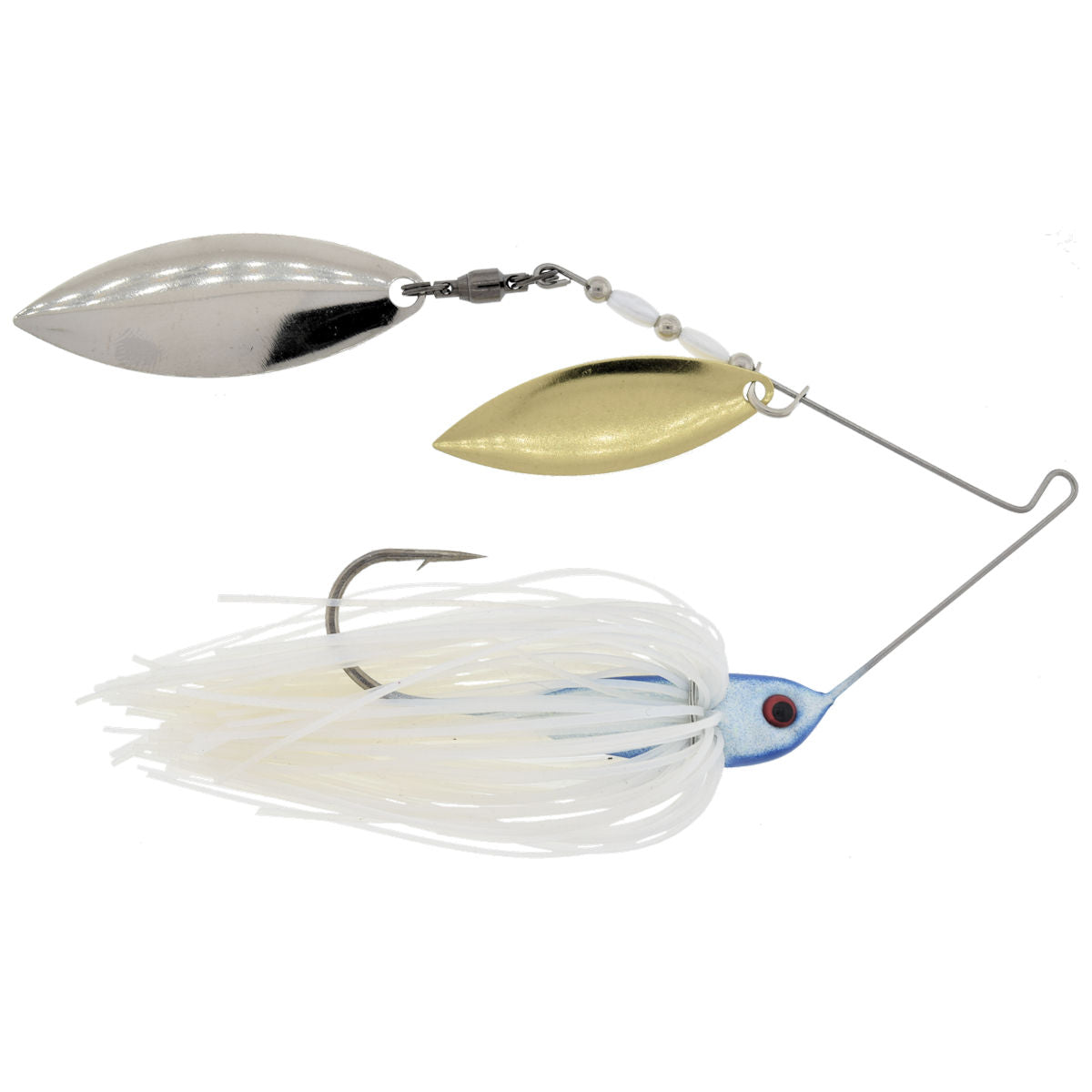 Glimmer Series Double Willow Spinnerbait_Blue Glimmer Gold/Silver