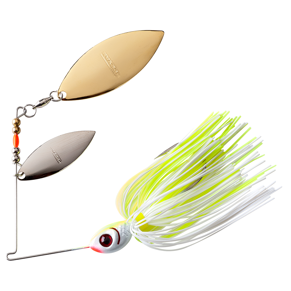 Double Willow Blade Spinnerbait_White Chartreuse