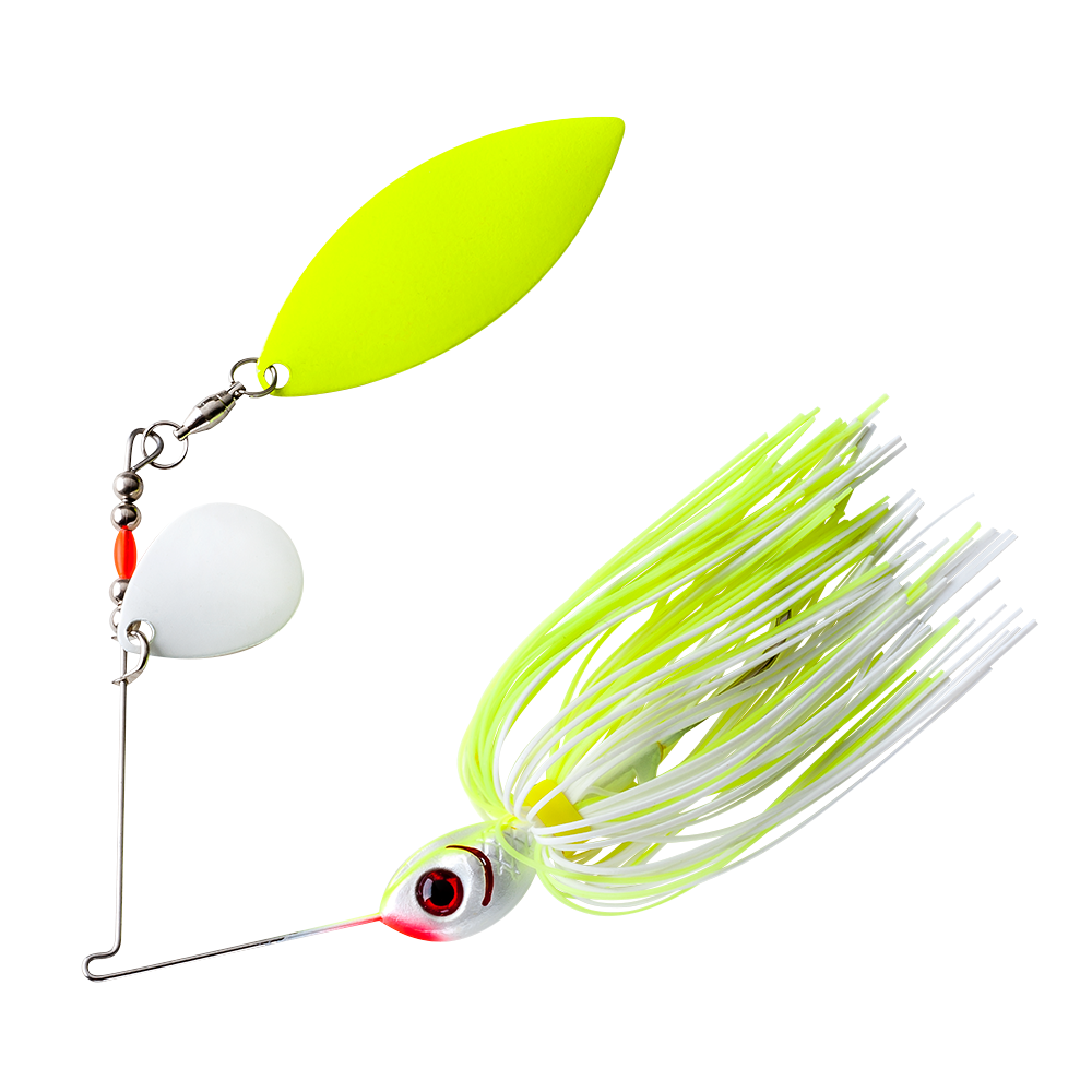 Colorado/Willow Glow Blade Spinnerbait_White Chartreuse