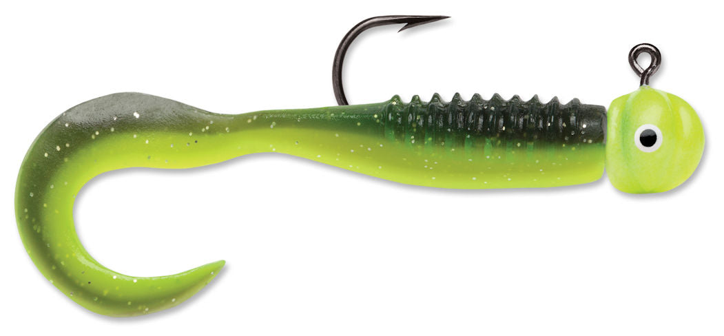 Curl Tail Jig_Black Chartreuse Glow