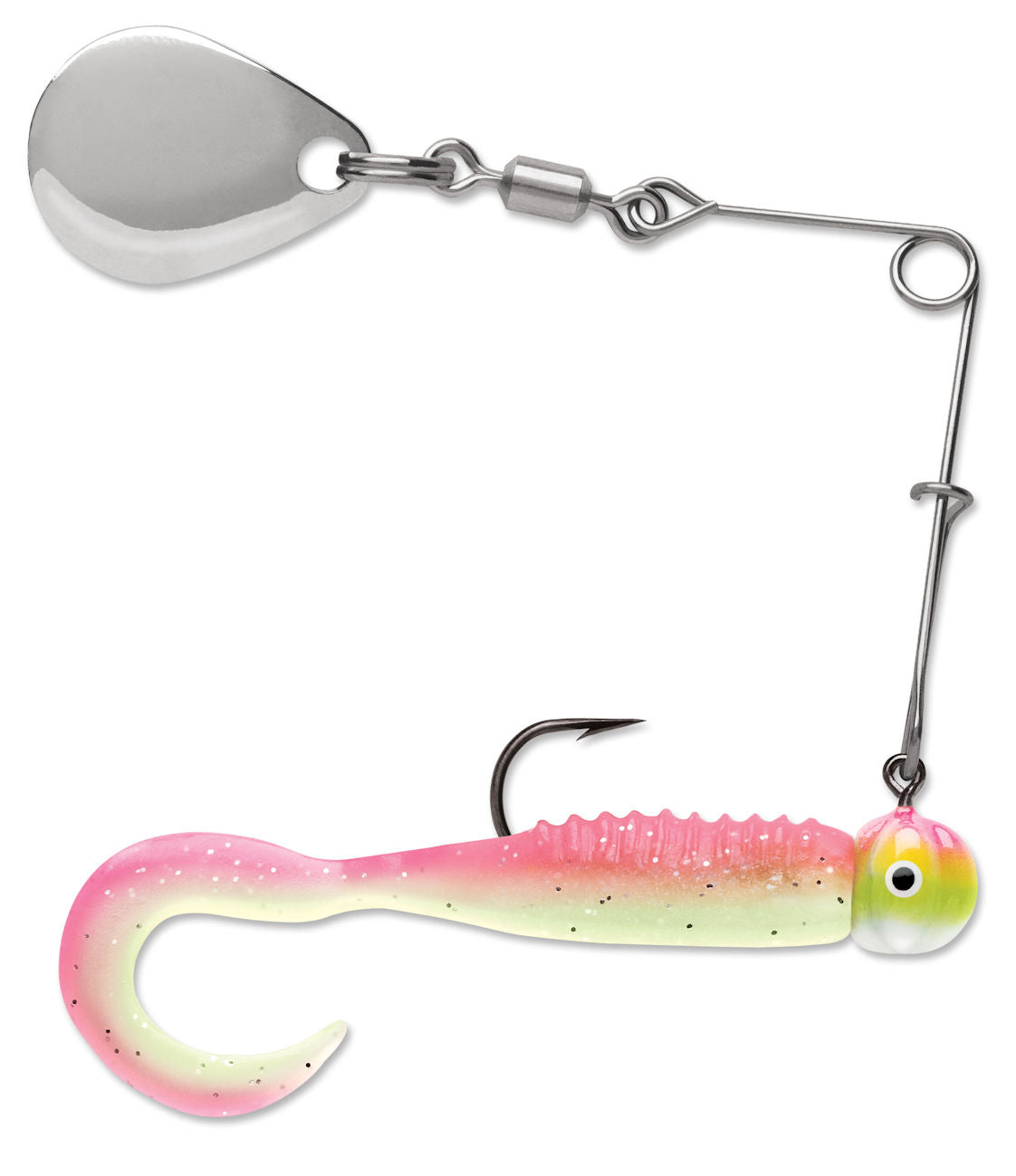 Curl Tail Spinnerbait_Pink Chartreuse Glow