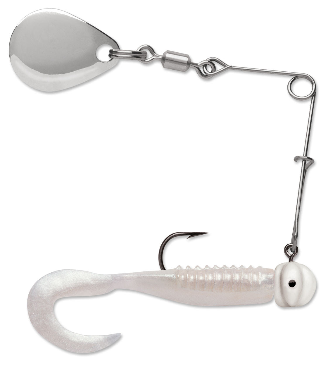 Curl Tail Spinnerbait_Pearl White