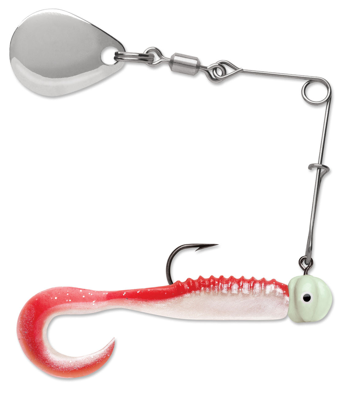 Curl Tail Spinnerbait_Red Pearl Glow