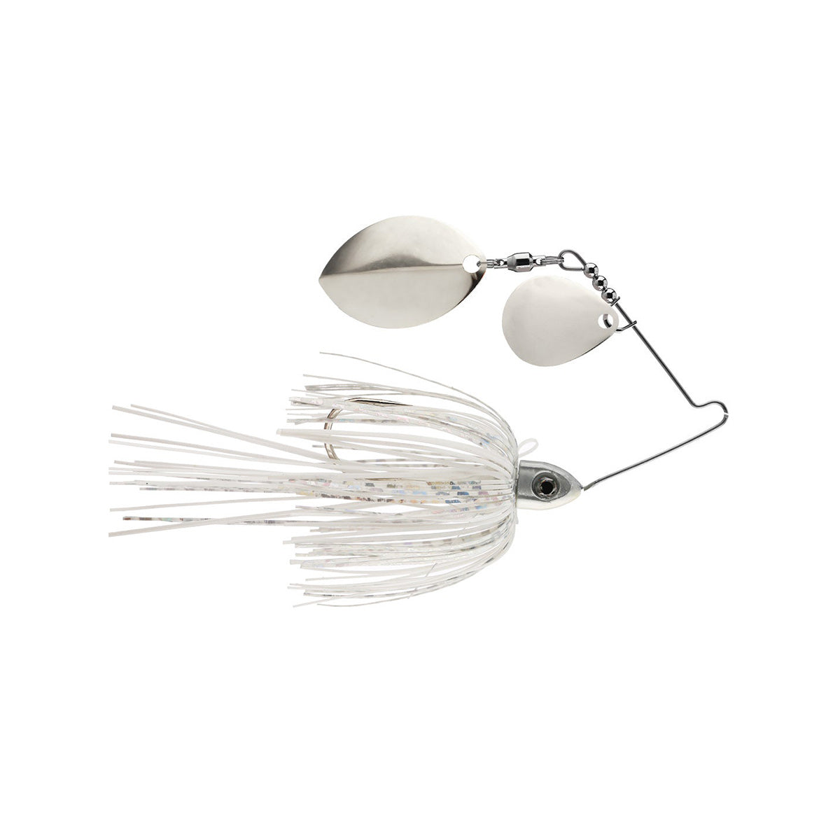 Rapid Fire Double Willow Spinnerbait_White - Nickel/Nickel