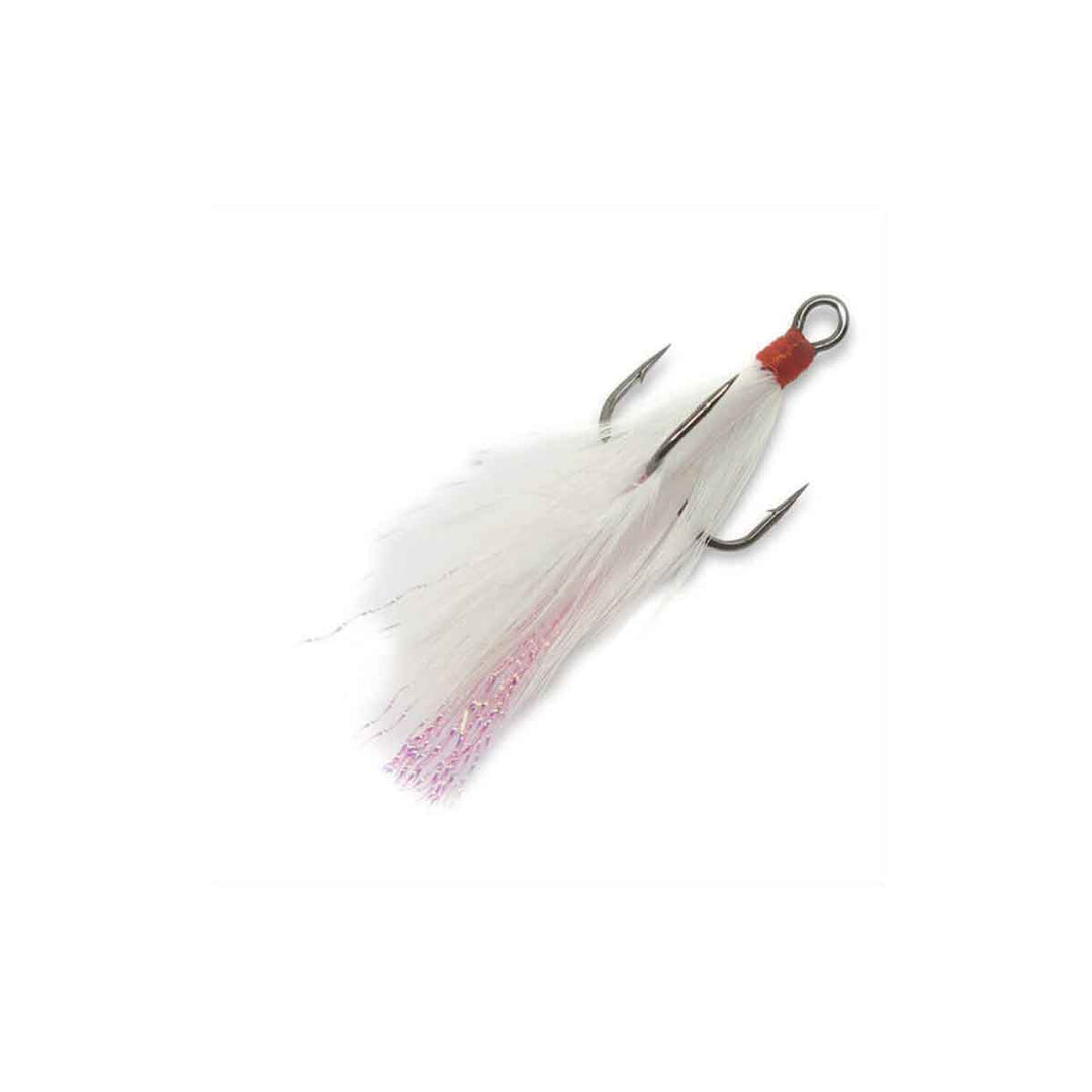 Gamakatsu Feathered Treble Hook with feathers and tinsel for lure upgrades