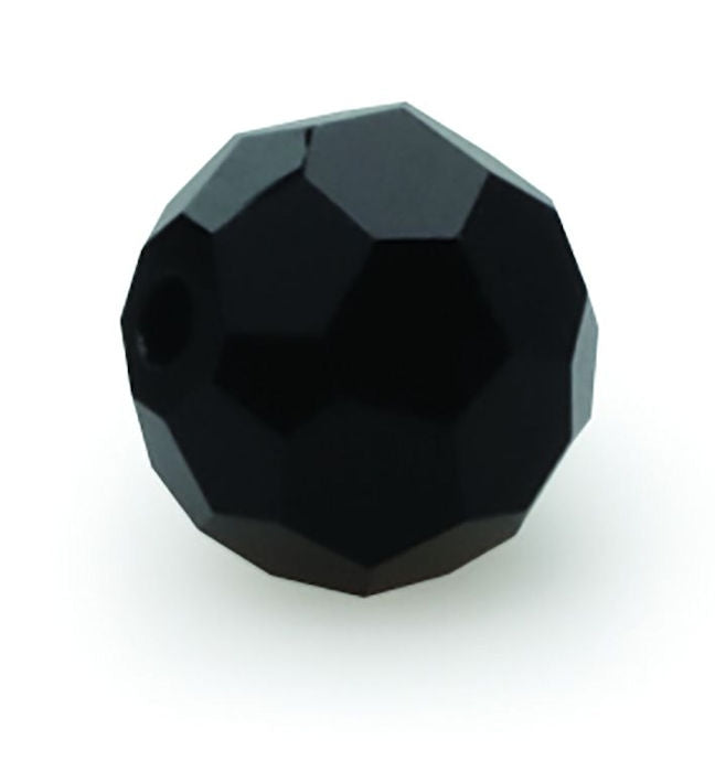 Faceted Glass Bead_Black