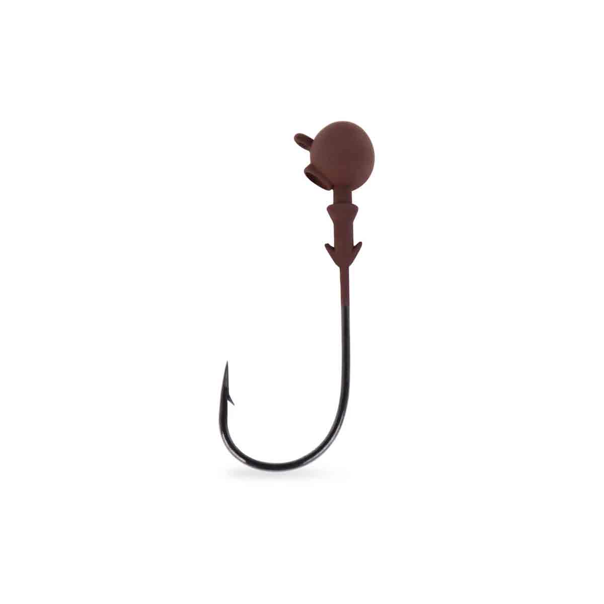 Mustad Elite FootbalL Jig Head - 1X Strong_Matte Brown