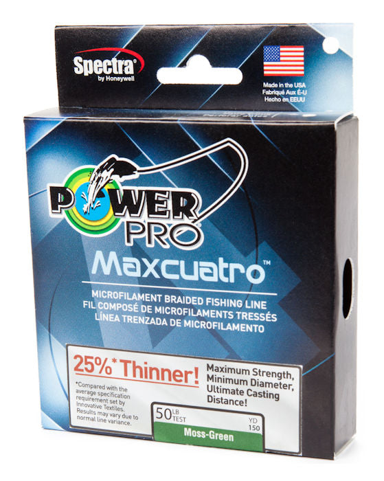 Power Pro Maxcuatro Braided Line - Moss Green