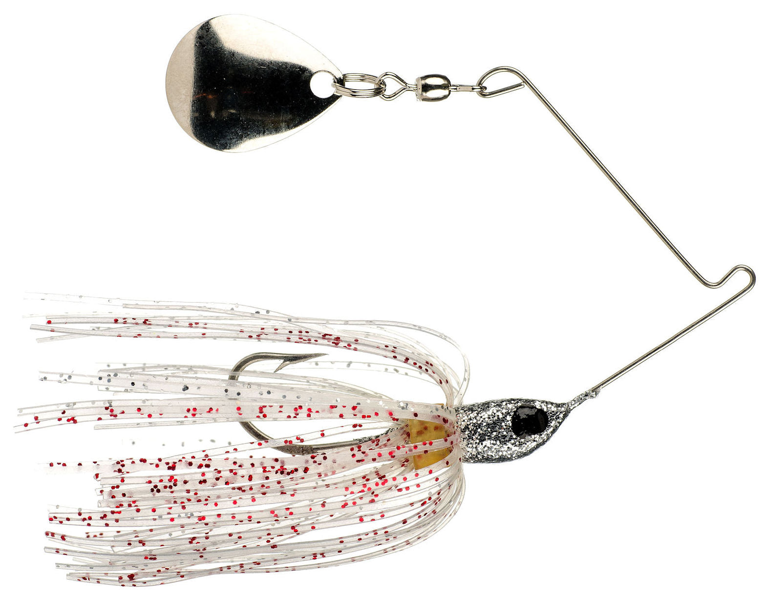 Micro-King Spinnerbait_Silver Head - Clear Diamond Dust Skirt