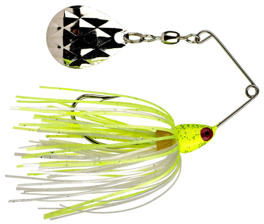 Mini-King Spinnerbait_Chart Head - Chart/White Skirt