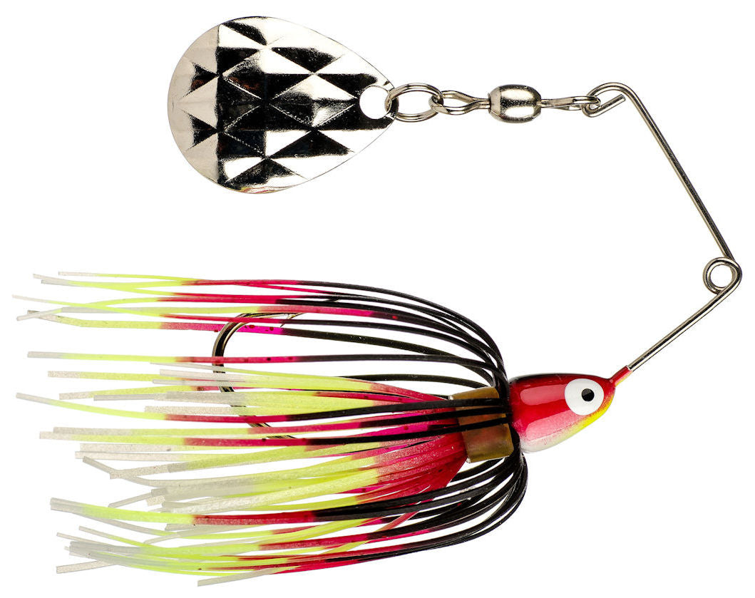 Mini-King Spinnerbait_Black Chartreuse White Red