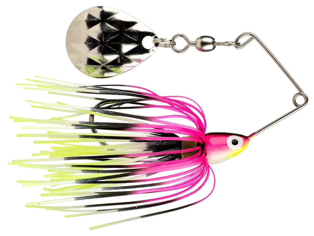 Mini-King Spinnerbait_Pink Red Black White Chartreuse