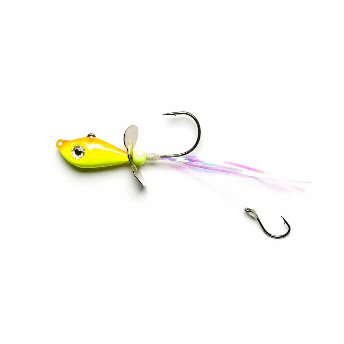 Walleye Death Spinner_Orange/Chartreuse