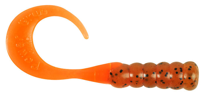 PB Ribbontail Grubs_Pumpkinseed Fluorescent Orange*
