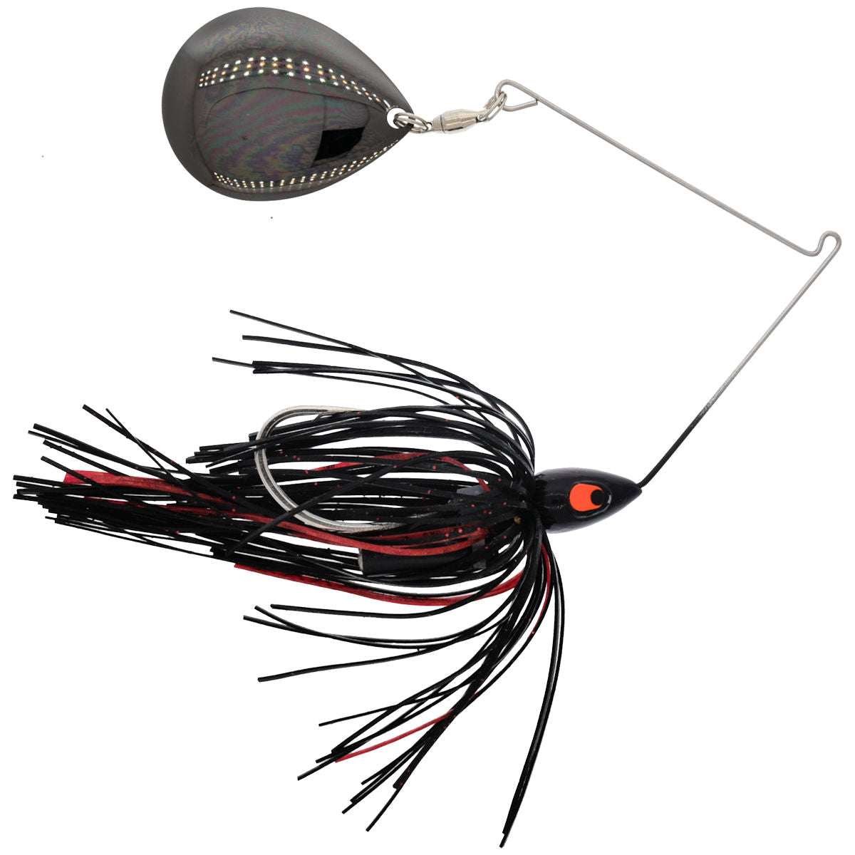 C Night Time Spinnerbait_Black Red/Black Blade