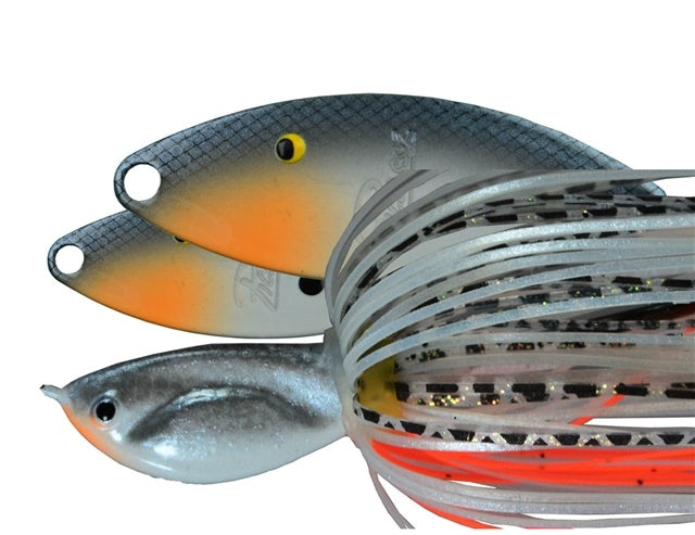 Painted Dbl Willow Spinnerbait_White Shad