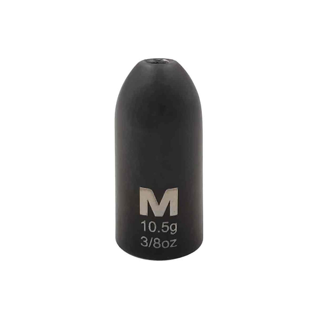 Mustad Tungsten TitanX Worm Weight – Bullet-style tungsten fishing weight with matte black finish