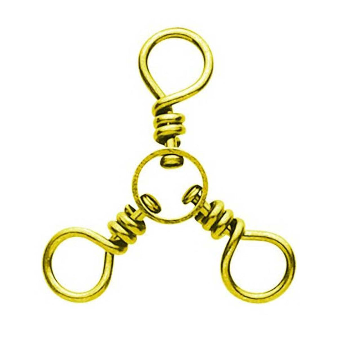 “Eagle Claw 3-Way Swivel brass three-way fishing rig swivel”