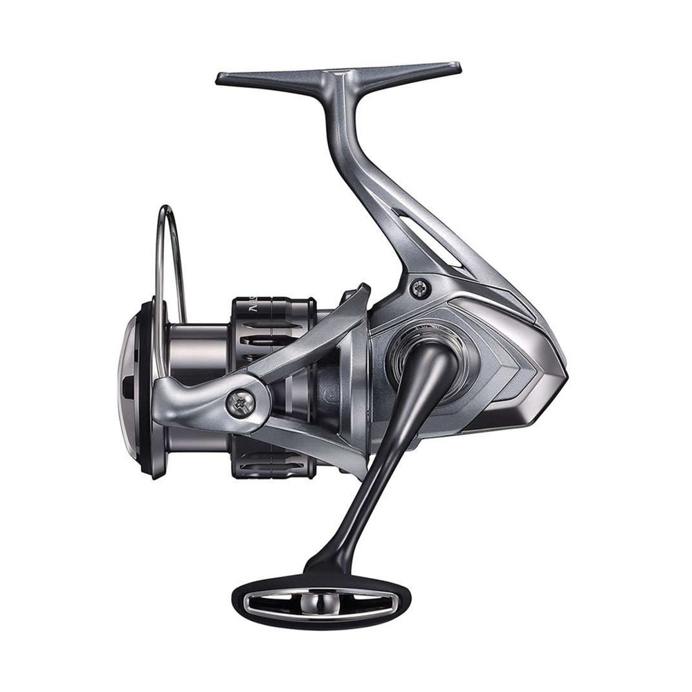 Close-up of Shimano NASCI Spinning Reel spool and handle