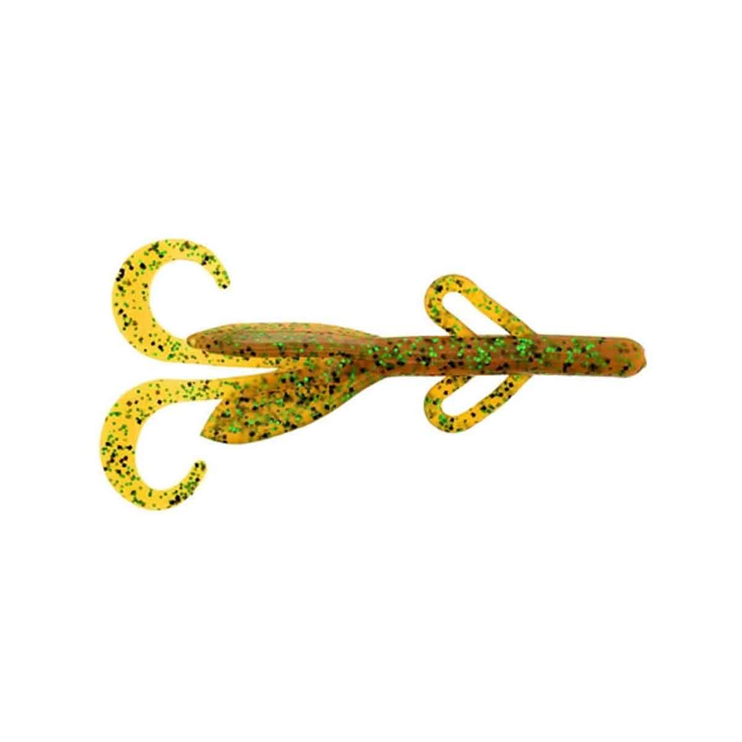 Zoom Baby Brush Hog rootbeer pepper green 4 inch creature bait