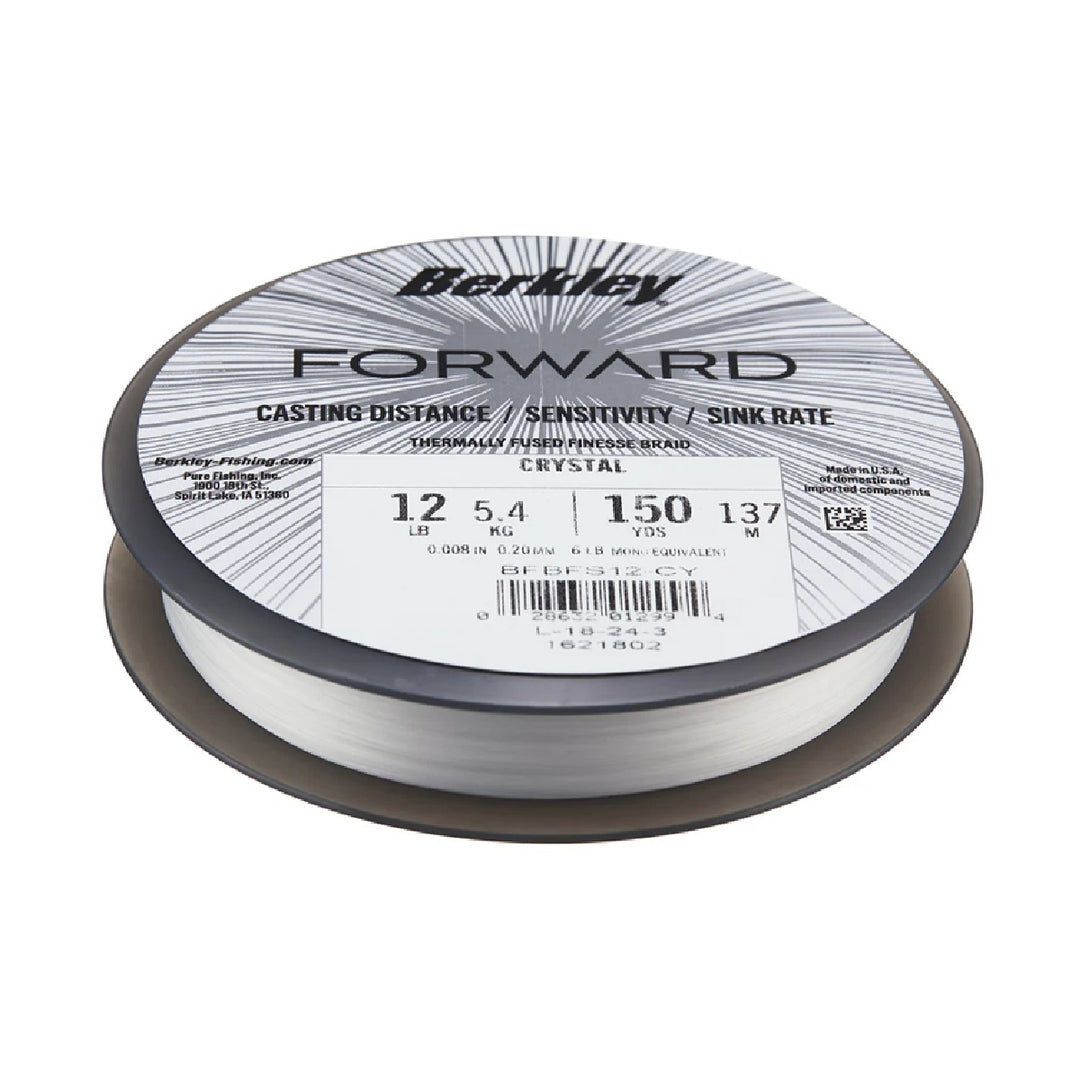 Berkley Forward Braid Crystal fishing line spool close-up