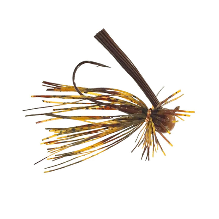 Blue Rock Scrapper Ball Finesse Jig with weed guard and skirt, designed for finesse bass fishing in Perfect Craw