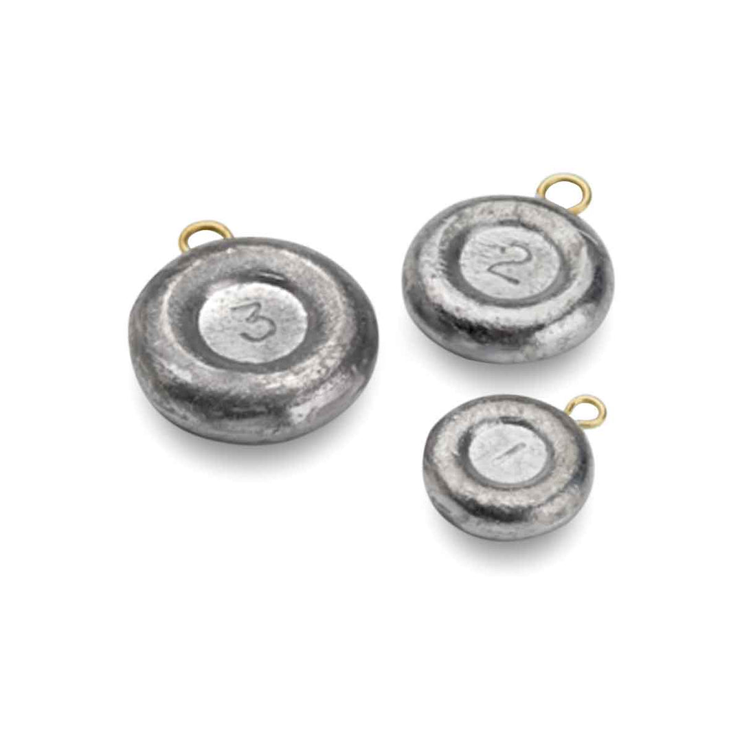Bullet Weights Disc Sinker – Flat Anti-Roll Lead Sinker for Surf and River Bottom Fishing