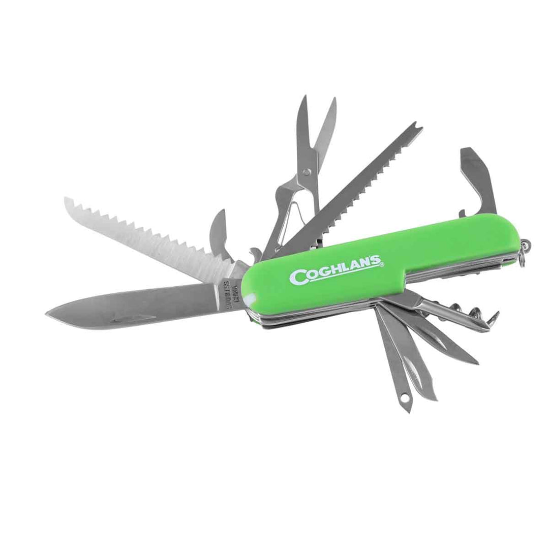 Coghlan’s Camp Knife 11 Function with lime green handle