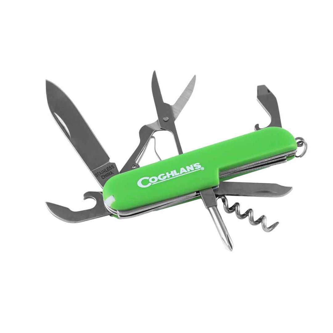 Coghlan’s Camp Knife 7 Function with lime green handle