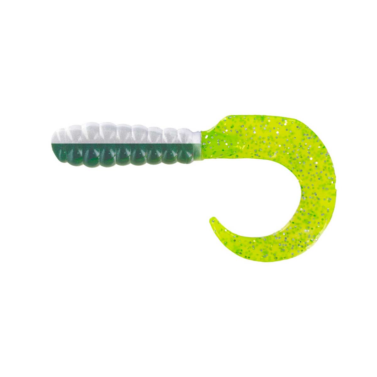 Curl Tail Grub_Ten Shad/Chartreuse Glitter