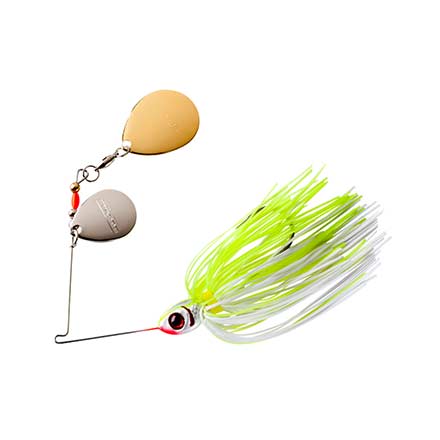 Double Colorado Blade Spinnerbait_White/Chartreuse