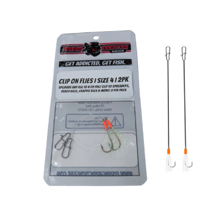 Fishing Addiction Clip-on Flies for jumbo perch