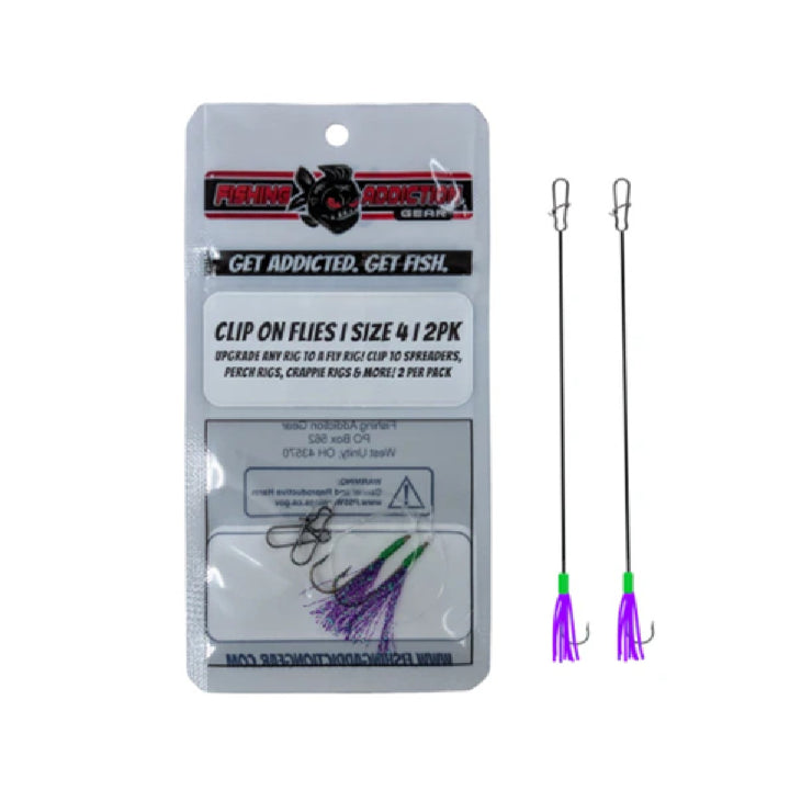 Fishing Addiction Clip-on Flies for jumbo perch