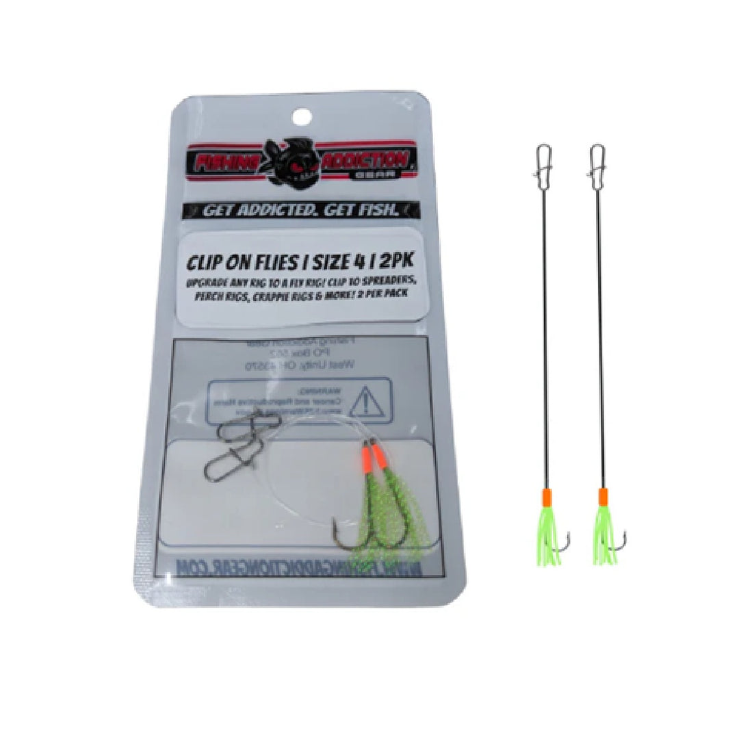 Fishing Addiction Clip-on Flies for jumbo perch