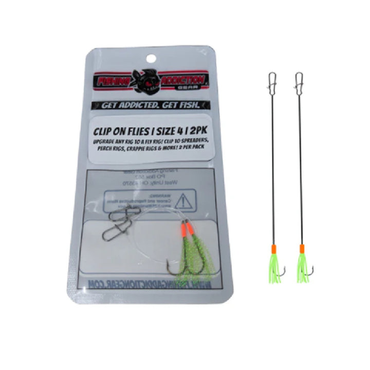 Fishing Addiction Clip-on Flies for jumbo perch